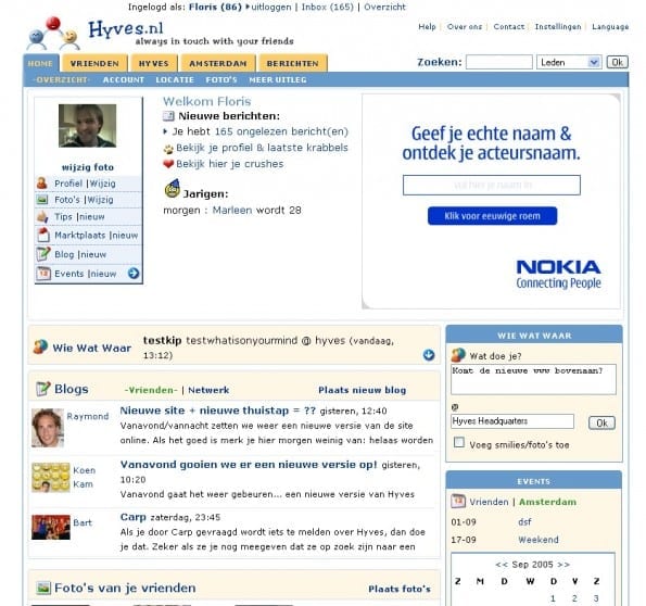Hyves in 2005 Hyves in 2005
