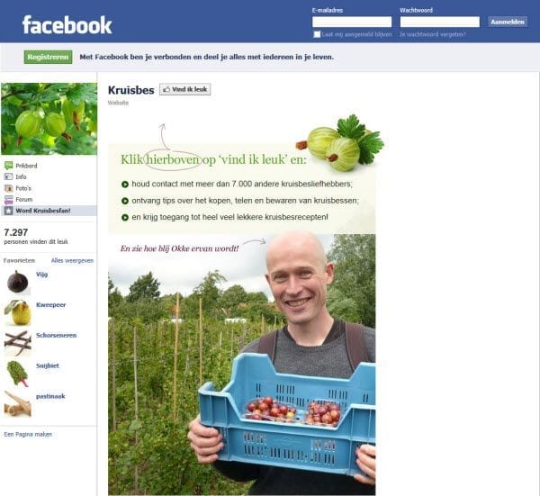 Kruisbes landingspage Facebook