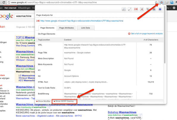 SEOmoz toolbar