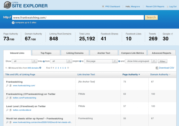 Open Site Explorer