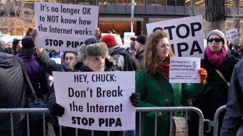 Protest tegen PIPA Protest tegen PIPA