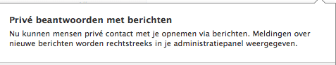 Prive berichten voor pagina's