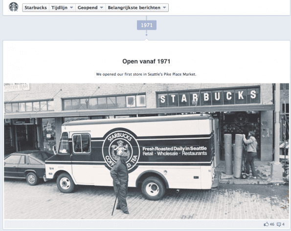 Facebook Tijdslijn Starbucks