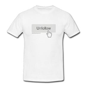 Wees een druk op de unfollow-knop voor