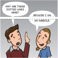Een cartoon over responsive design en content-'mutilatie'