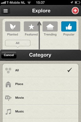 Filter pop-up
