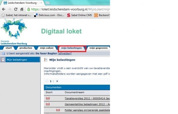 Taxatieverslag digitaal loket