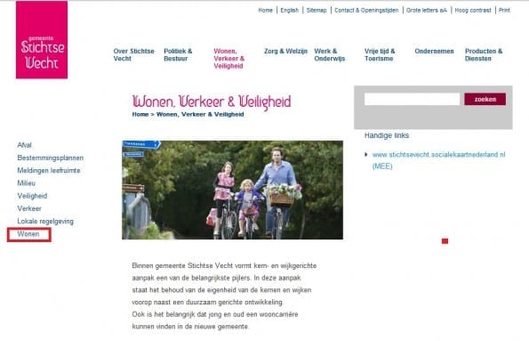 Pagina Wonen stichtsevecht.nl