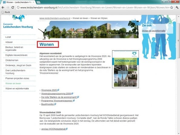 Wonen pagina Leidschendam-Voorburg.nl