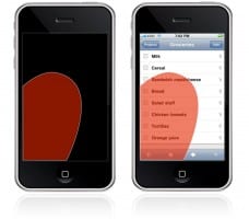 Duimgebruik mobiele touchapparaten
