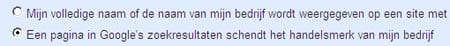 Google pagina verwijderen