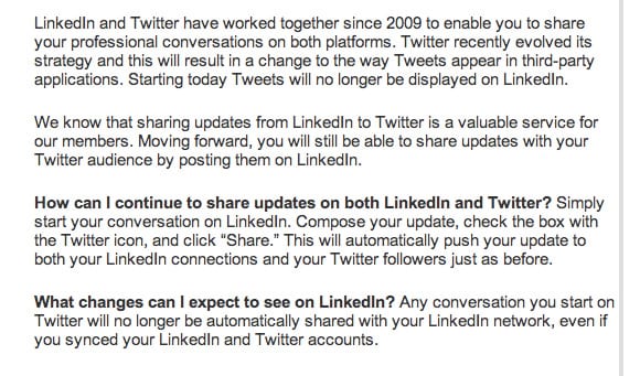 LinkedIn-Twitter koppeling