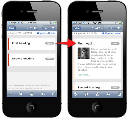 progressive disclosure op iPhone