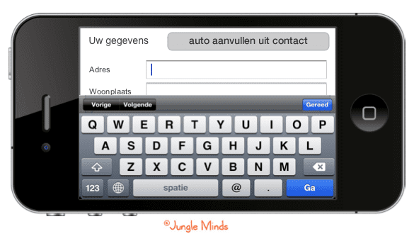 Formulier vullen met contactgegevens uit je telefoon