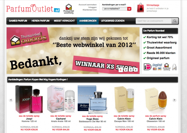 Parfum Outlet stelt haar bezoekers gerust 