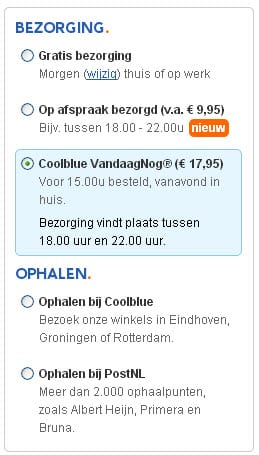 Coolblue same day delivery