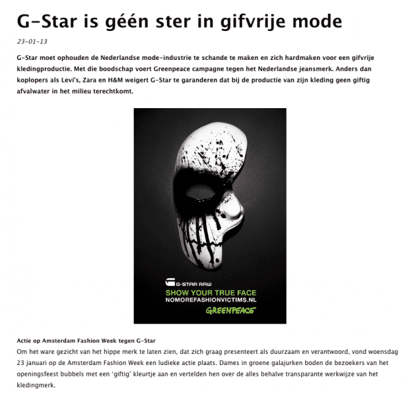 Greenpeace actie G-Star