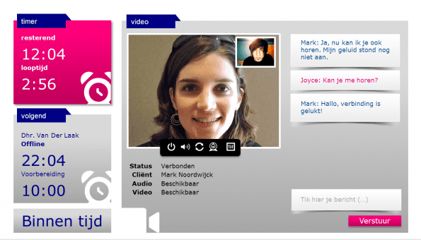 Voorbeeld van een mockup dat is gepresenteerd door PinkRoccade Healthcare