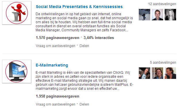 Resultaat aanbevelingen