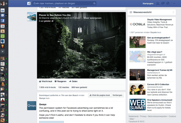 Facebook nieuwsfeed