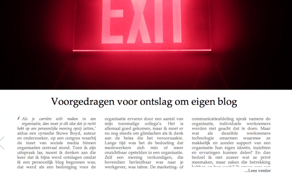 ontslag om blog