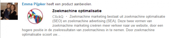 Status Update: Connectie heeft aanbevolen