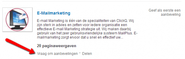 Vraag om aanbevelingen