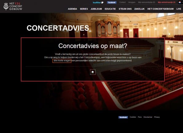 Concertadvies op maat op basis van drie korte vragen