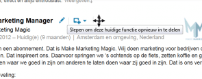 Functies in je LinkedIn profiel zijn eenvoudig te sorteren.