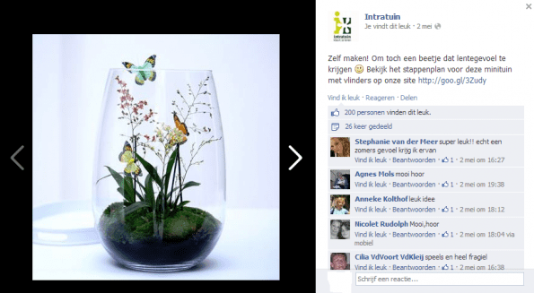Intratuin tips voorbeeld van content op social media.