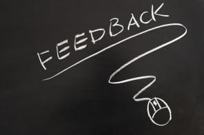 Feedback word and mouse symbol