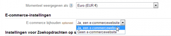 E-commerce racking Google Analytics aanzetten