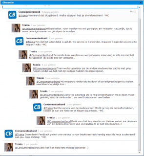 Webcare Consumentenbond conversatie met klagende consument