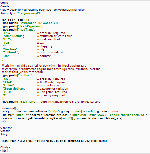 E-commerce script