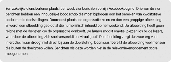 voorbeeld van niet relevant engagement