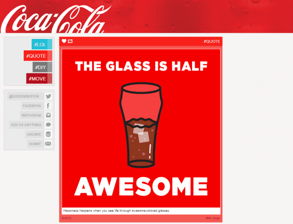Coca-Cola vertaalt haar merkwaarden in beeld, gebruikt branding en spreekt de taal van de doelgroep.