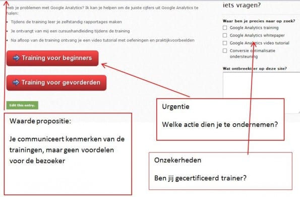 Voorbeeld analyse conversie factoren