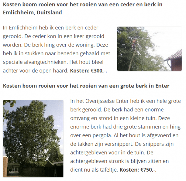 kosten voorbeelden