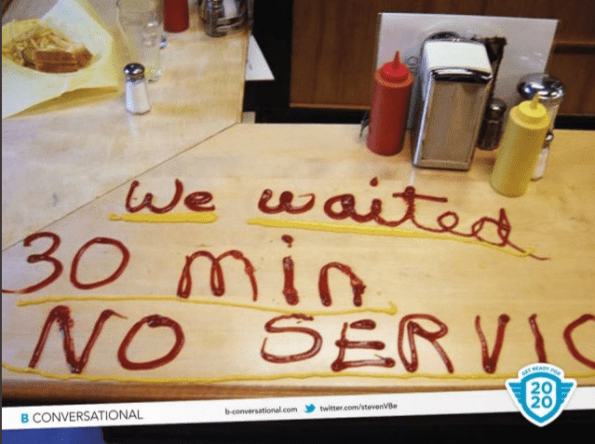 We waited 30 min no service