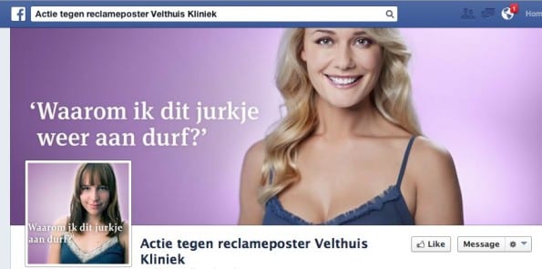 Actie tegen reclameposter Velthuis Kliniek