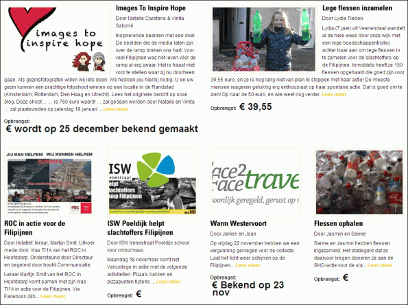 Voorbeelden van de acties in het land