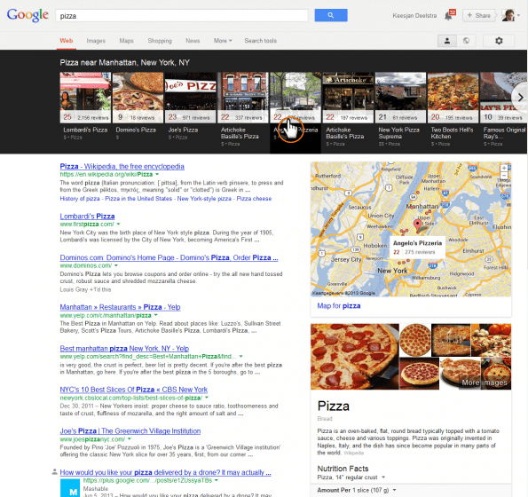 Google maps caroussel
