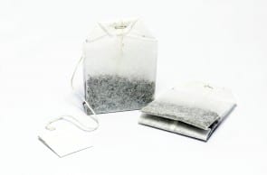 Tea bag isolated in white
