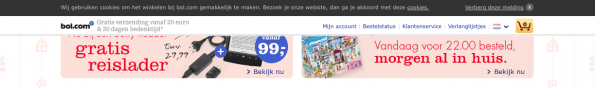 'Fixed' header op bol.com