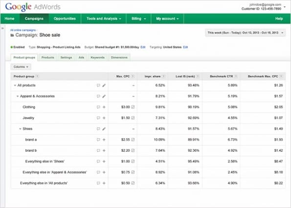 Google Shopping categories divide 3