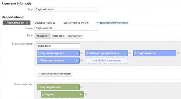 aangepast rapport paginastructuur