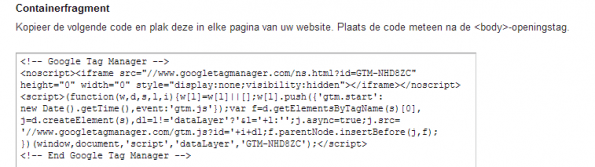 container Google Tagmanager
