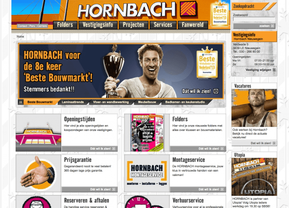 Voorbeeld van de Hornbach met een herkenbare branding.