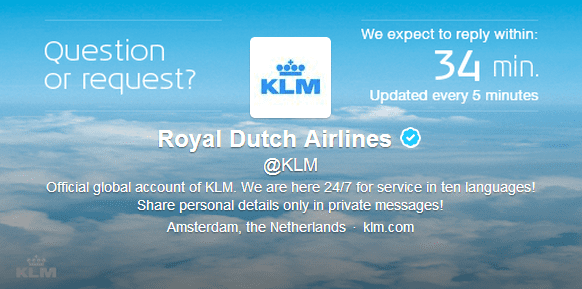 KLM KPI - Reactietijd Twitter kanaal