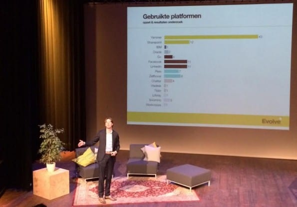 Peter Haan tijdens de presentatie van het onderzoek.